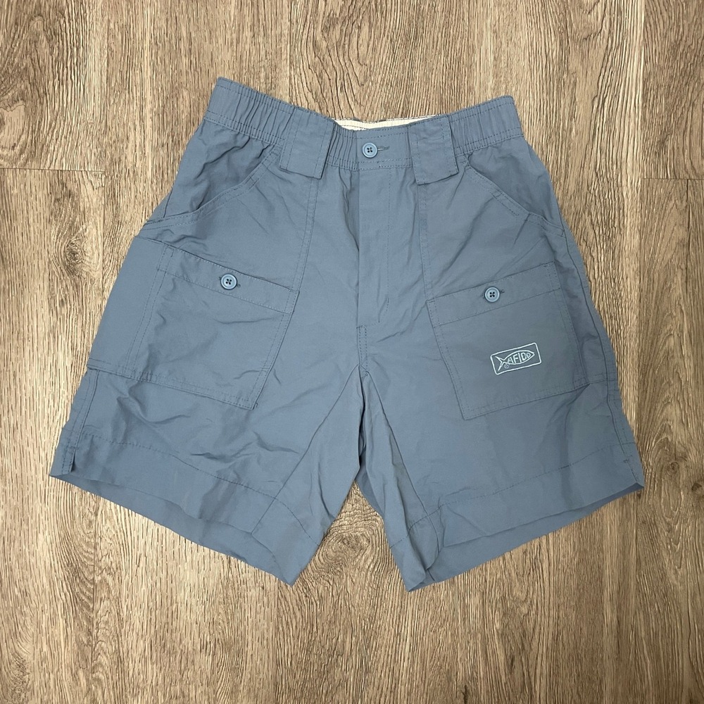 AFTCO Fishing Shorts Mens 28 Blue Original M01 Utility Cargo Pockets 6" Inseam